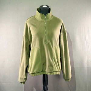 Vuori Fleece Jacket Men L Zip Performance Yoga Athleisure Outdoor Olive Green